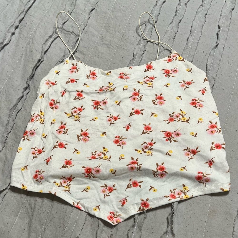gaze white floral tank top